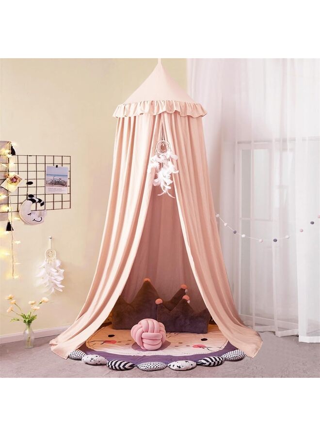 LAMAY Decor Canopy for Kids Bed, Soft Smooth Playing Tent Canopy Girls Room Decoration Princess Castle, Dreamy Mosquito Net Bedding, Children Reading Nook Canopies in Home (Color : Pink) - Image 5